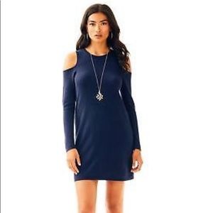 Lilly Pulitzer Navy Faire cold shoulder dress XL